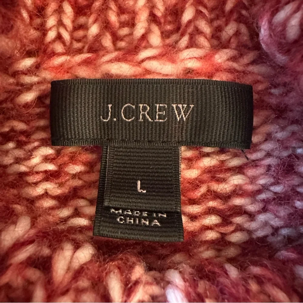 J.Crew Women’s Marled Wool Mohair Blend Turtleneck Sweater Red Size Large NWOT